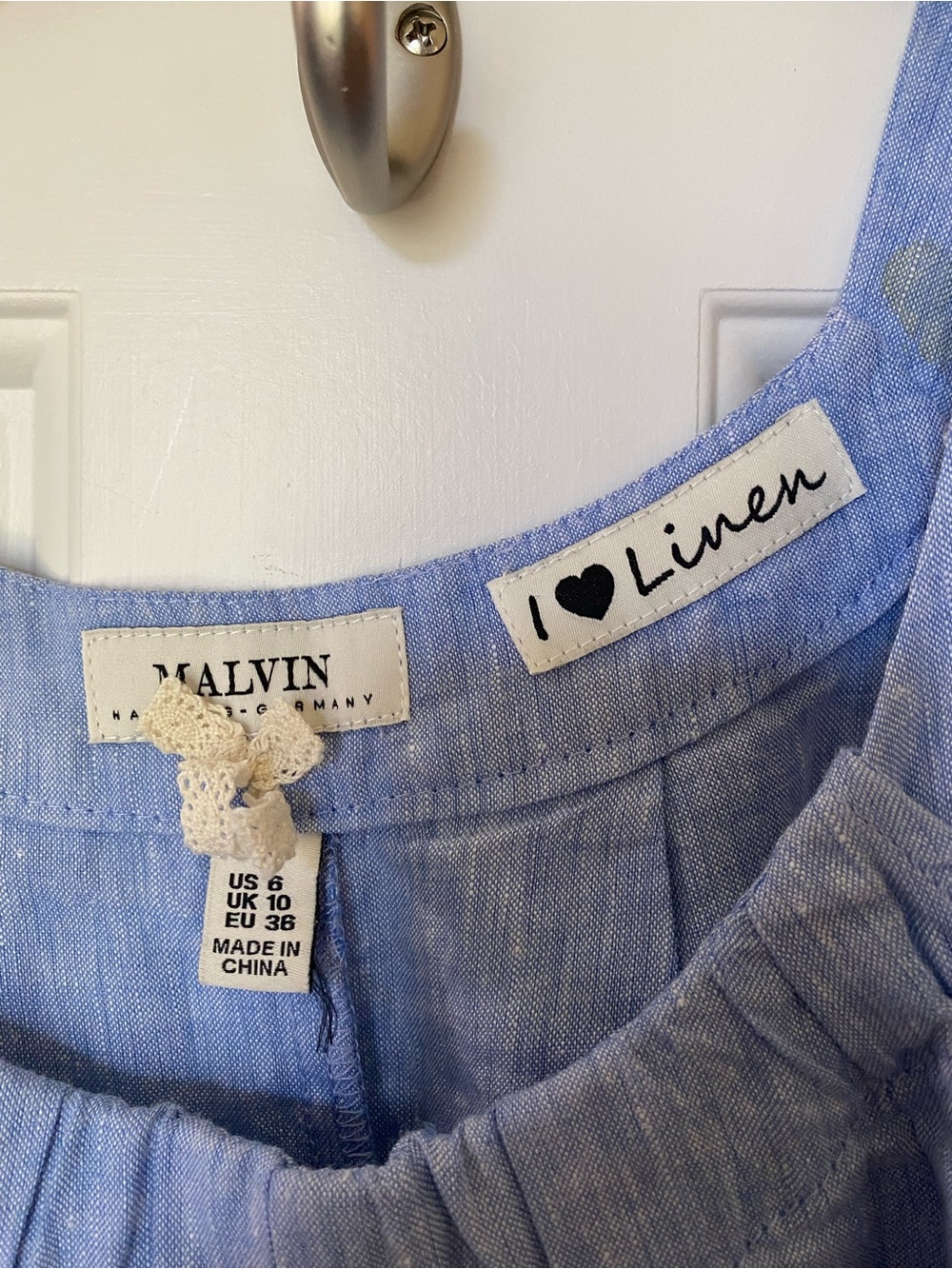 Malvin Light Blue 'I ♥ Linen' Sleeveless Top